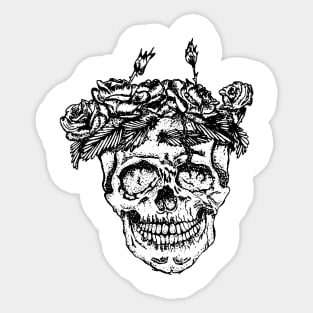 Rose Skull Sticker